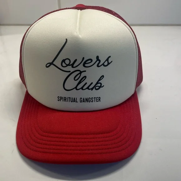Spiritual Gangster Lovers Club Red and Cream Cap-NWOT One size - Picture 1 of 3